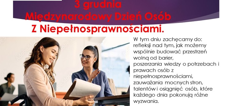 Życzenia z okazji Miedzynarodowego Święto Osób z Niepełnosprawnościami